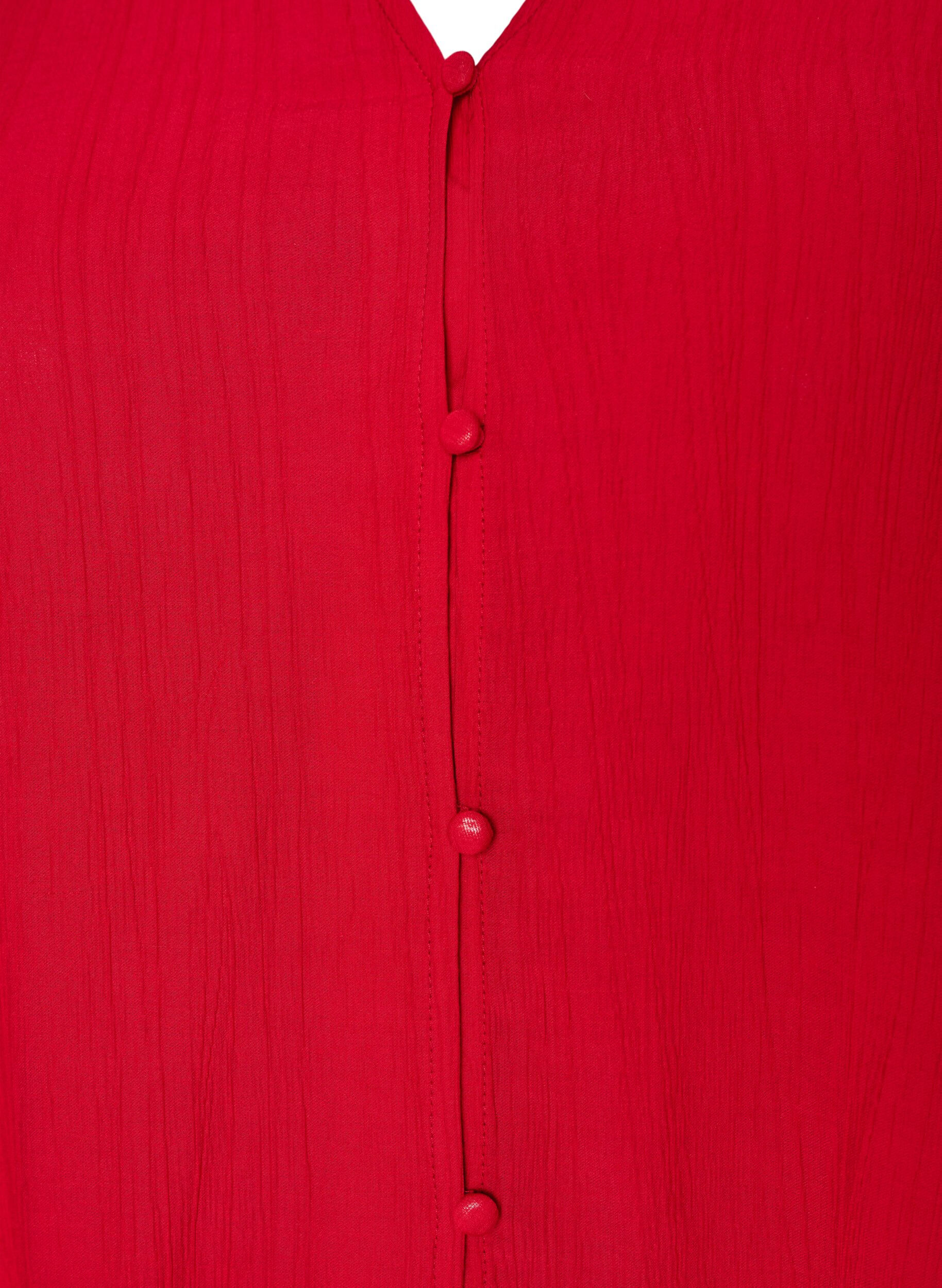ZizziTunique ample &agrave; texture froiss&eacute;e et ourlet &agrave; volants, Rouge, Packshot image number 2