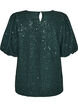 Blouse &agrave; sequins avec manches ballon, Vert fonc&eacute;, Packshot image number 1