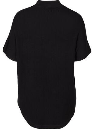 Poncho en tricot à manches courtes, Black, Packshot image number 1