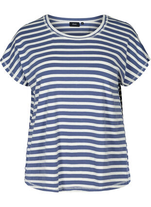 Katoenen t-shirt met strepen, Twilight Blue Stripe, Packshot image number 0