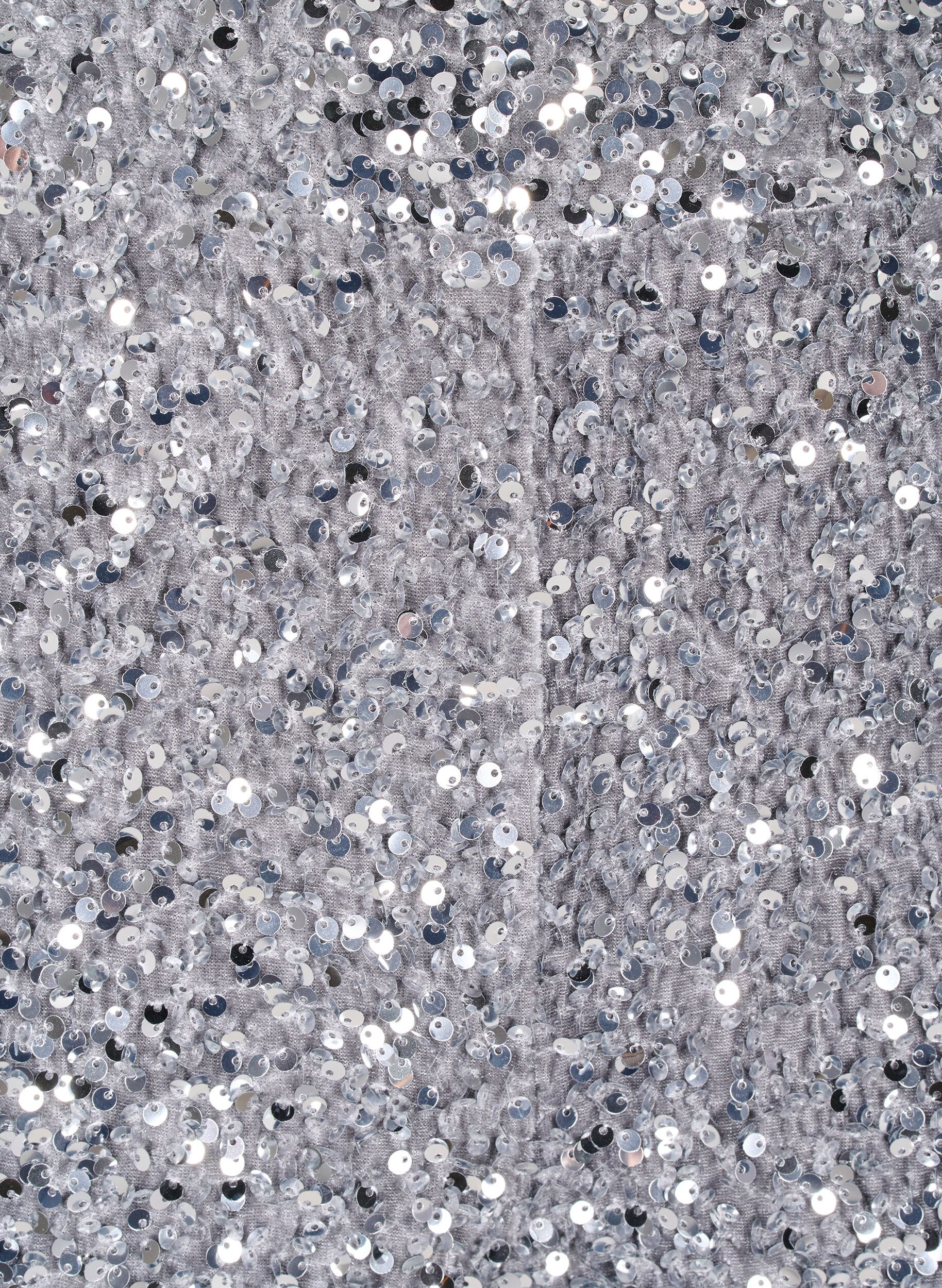 ZizziLosse paillettenbroek met hoge taille, Silver, Packshot image number 2