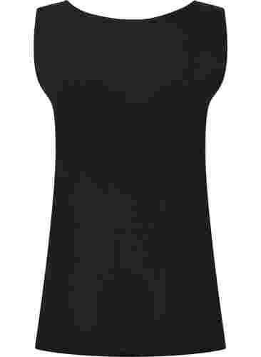 Top de nuit côtelé avec dentelle, Black, Packshot image number 1