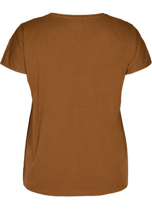 T-shirt met korte mouwen en pailletten , Brown ASS, Packshot image number 1