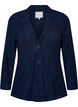 Kanten blazer met knoopsluiting, Blauw, Packshot image number 0