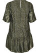 Robe jacquard avec des d&eacute;tails scintillants et des manches bouffantes, Vert, Packshot image number 1