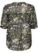 Blouse &agrave; imprim&eacute; floral et col V, Noir, Packshot image number 1