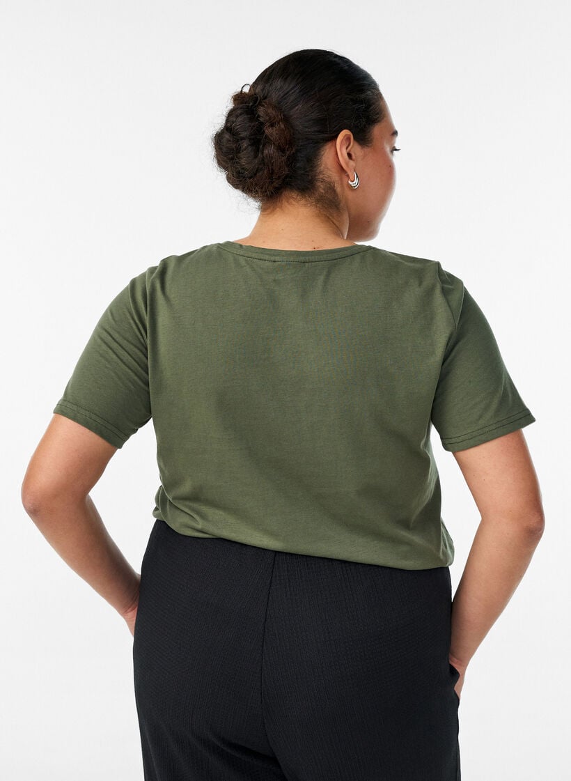 T-shirt met motief, Groen, Model image number 2