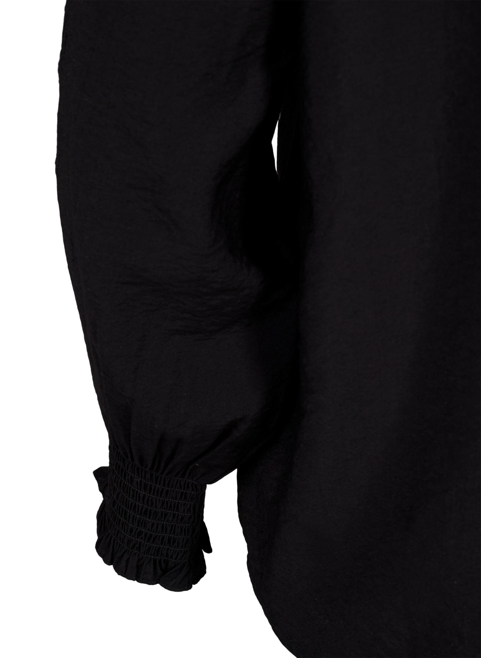 ZizziBlouse met ruches en broderie anglaise, Black, Packshot image number 3