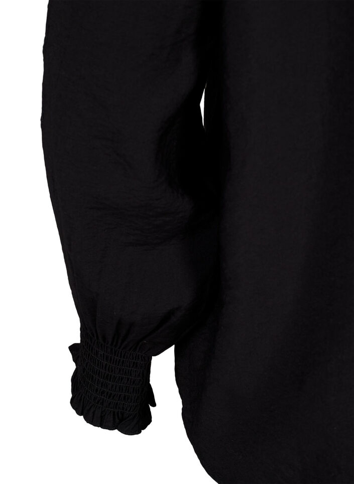 Chemisier avec volants et broderie anglaise, Black, Packshot image number 3