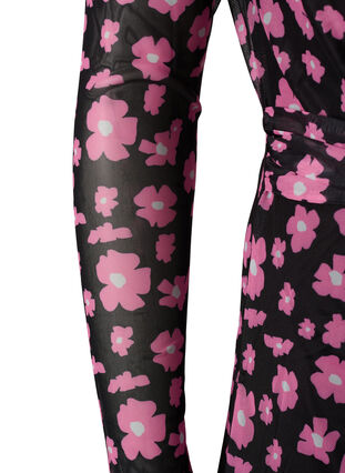 Robe en maille florale à manches longues, Black Pink AOP, Packshot image number 2