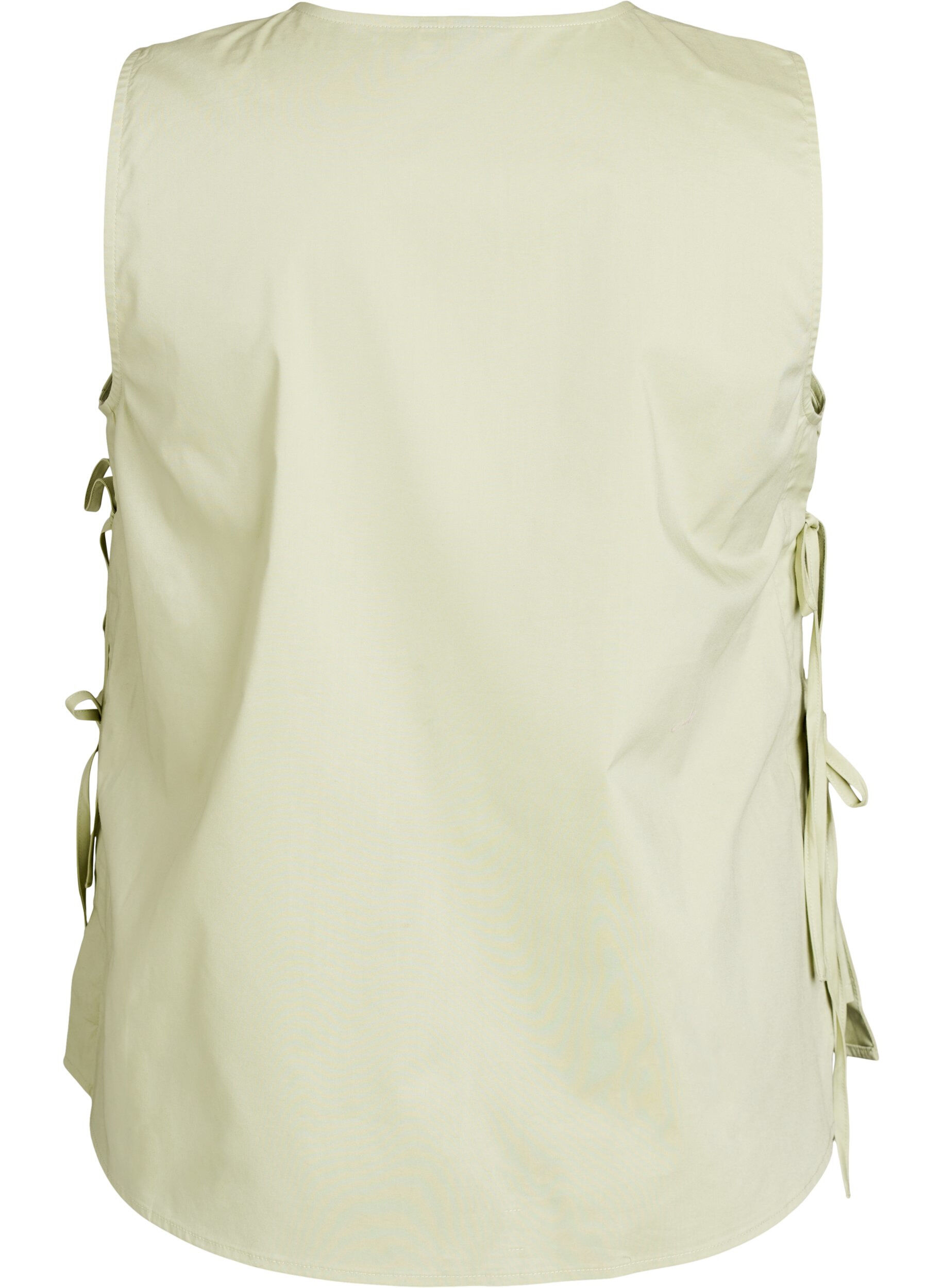 ZizziMouwloze top met strikdetail aan de zijkanten, Groen, Packshot image number 1