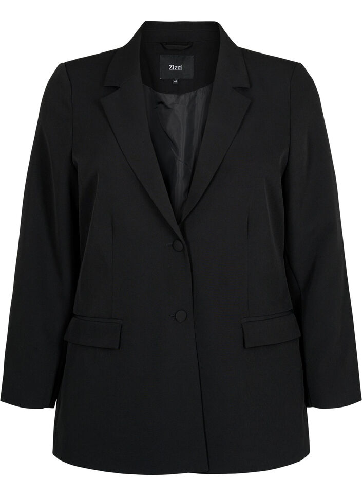 Blazer classique avec fermeture boutonn&eacute;e, Noir, Packshot image number 0