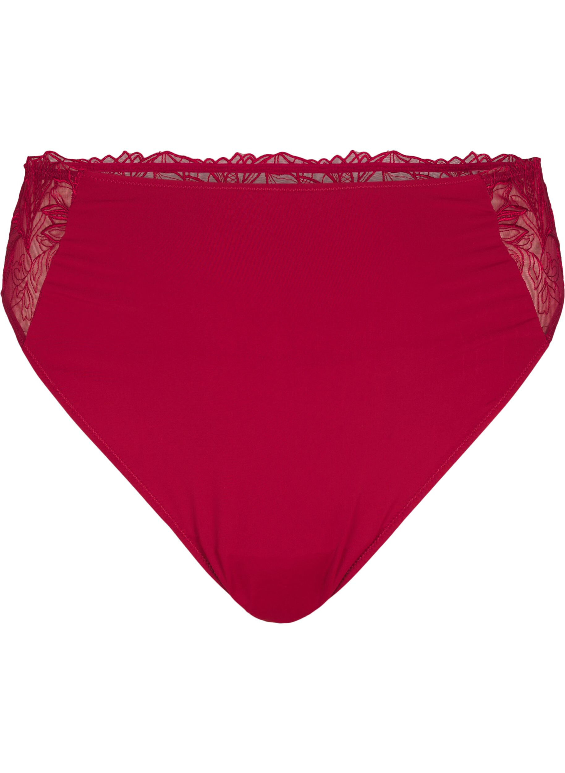 ZizziString en microfibre avec dentelle, Rouge, Packshot image number 0