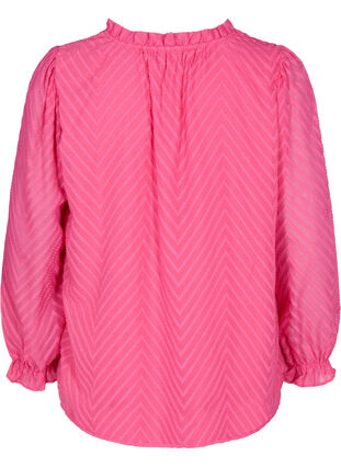 Blouse à manches longues avec détails en ruban, Shocking Pink, Packshot image number 1