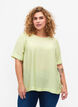 Blouse met halflange mouwen in viscose, Lily Green, Model image number 0