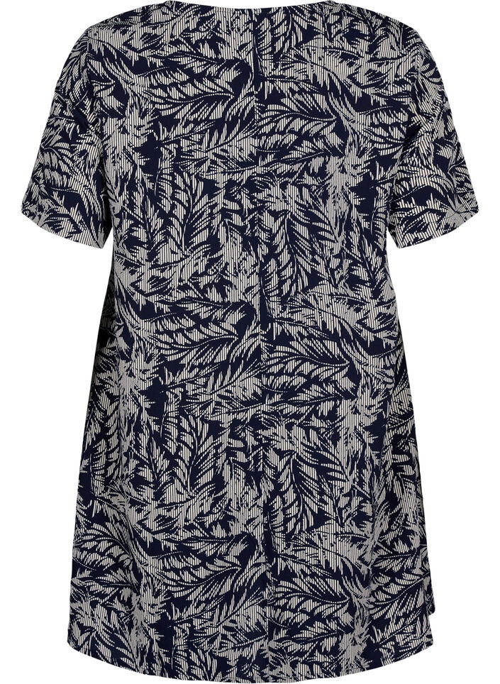 FLASH - Tuniek met v-hals en print, Off White Blue Leaf, Packshot image number 1