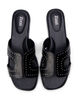 Platte sandalen met studs, Zwart, Packshot image number 2