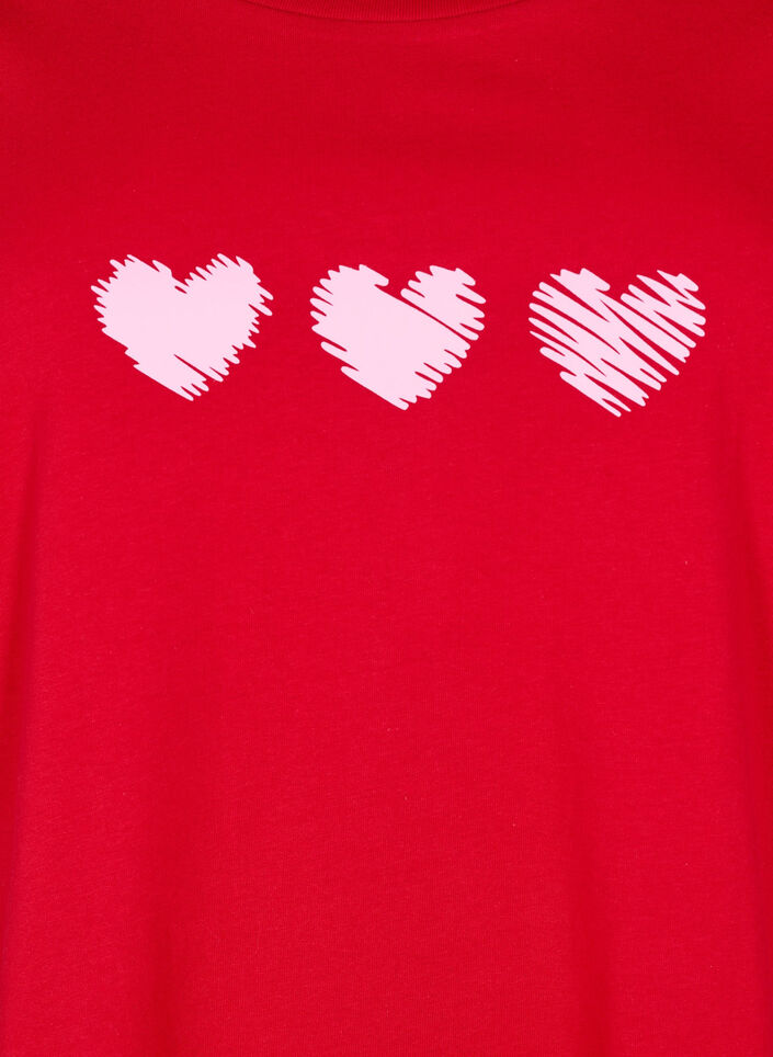 Katoenen T-shirt met motief, Salsa w. Hearts, Packshot image number 2