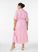 Robe-chemise longue jusqu&rsquo;aux chevilles avec ceinture &agrave; nouer et rayures, Rose, Model image number 1