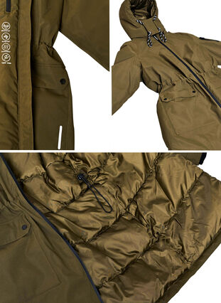 Functionele winterjas met capuchon en zakken, Winter Moss, Packshot image number 3