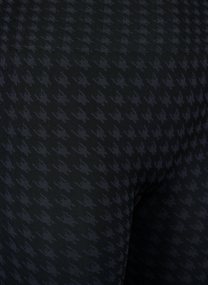 Naadloze legging in pied-de-poule patroon, Black w. Dark Grey, Packshot image number 2