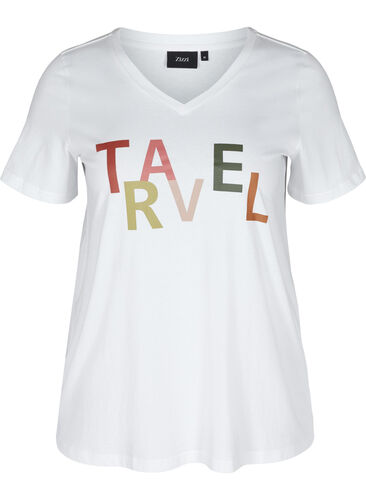 T-shirt avec imprimé , Bright White TRAVEL, Packshot image number 0