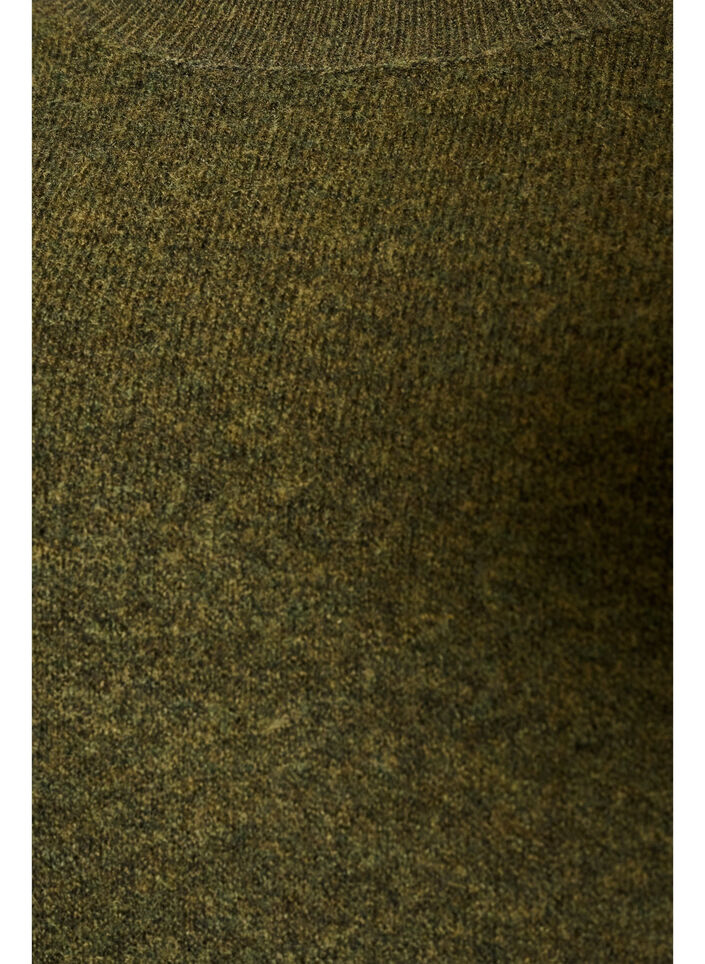 Losvallende gebreide trui met opvallende naden, Groen, Packshot image number 2