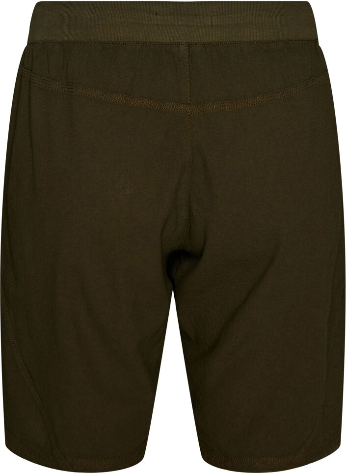 Short en coton ample avec poches, Vert fonc&eacute;, Packshot image number 1