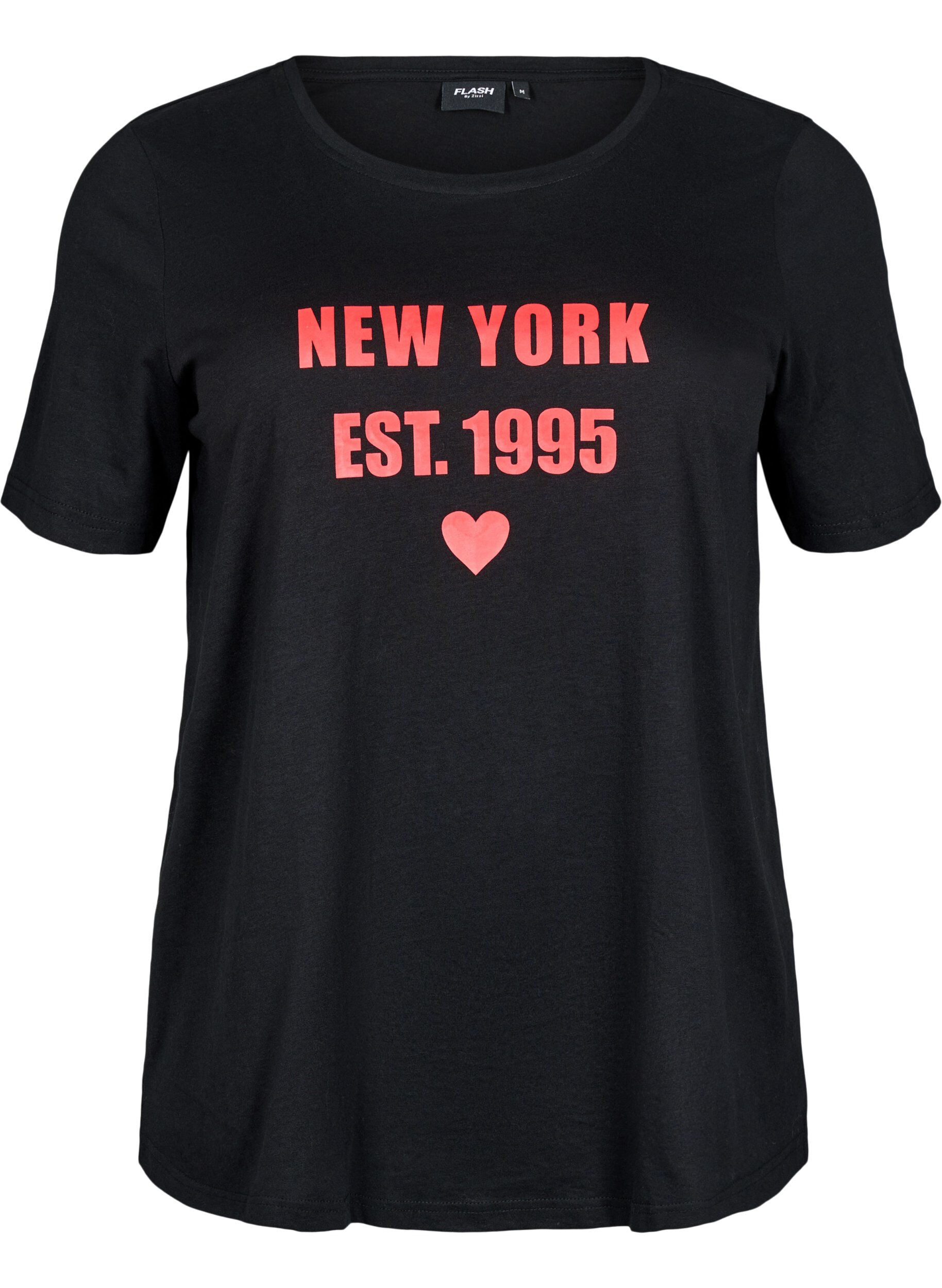 ZizziFLASH - T-shirt met motief, Zwart, Packshot image number 0