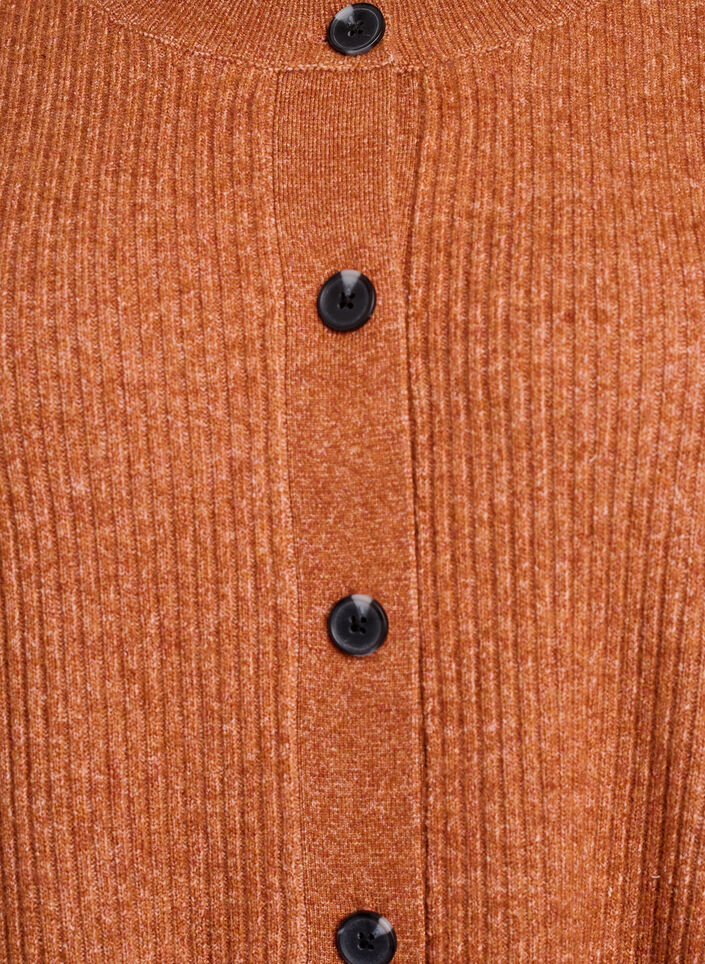 Cardigan en tricot côtelé avec boutons, Orange, Packshot image number 2