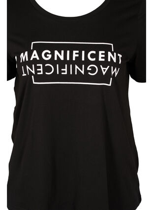 T-shirt en coton à manches courtes avec imprimé, Black/Magnificent, Packshot image number 2