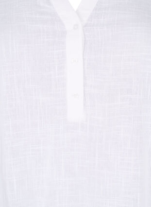 Chemisier en coton à col V, Bright White, Packshot image number 2