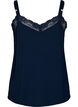 Cami top met V-hals en kanten rand, Blauw, Packshot image number 1
