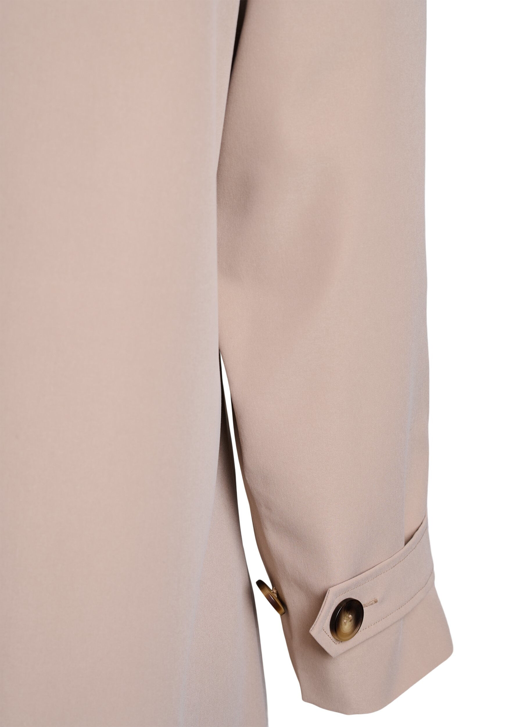 ZizziLentejas met imitatie su&egrave;de kraag en onzichtbare knoopsluiting, Beige, Packshot image number 4