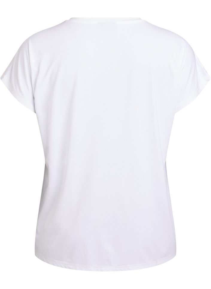 T-shirt de sport couleur unie, Blanc, Packshot image number 1