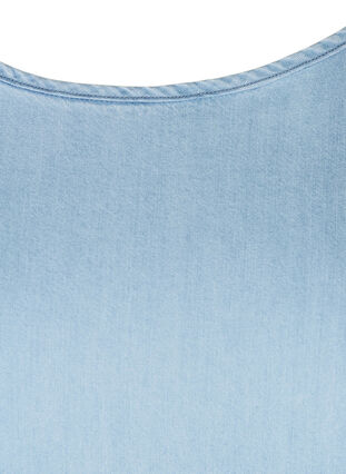 Robe en jean plissée à manches courtes, Light blue denim, Packshot image number 2