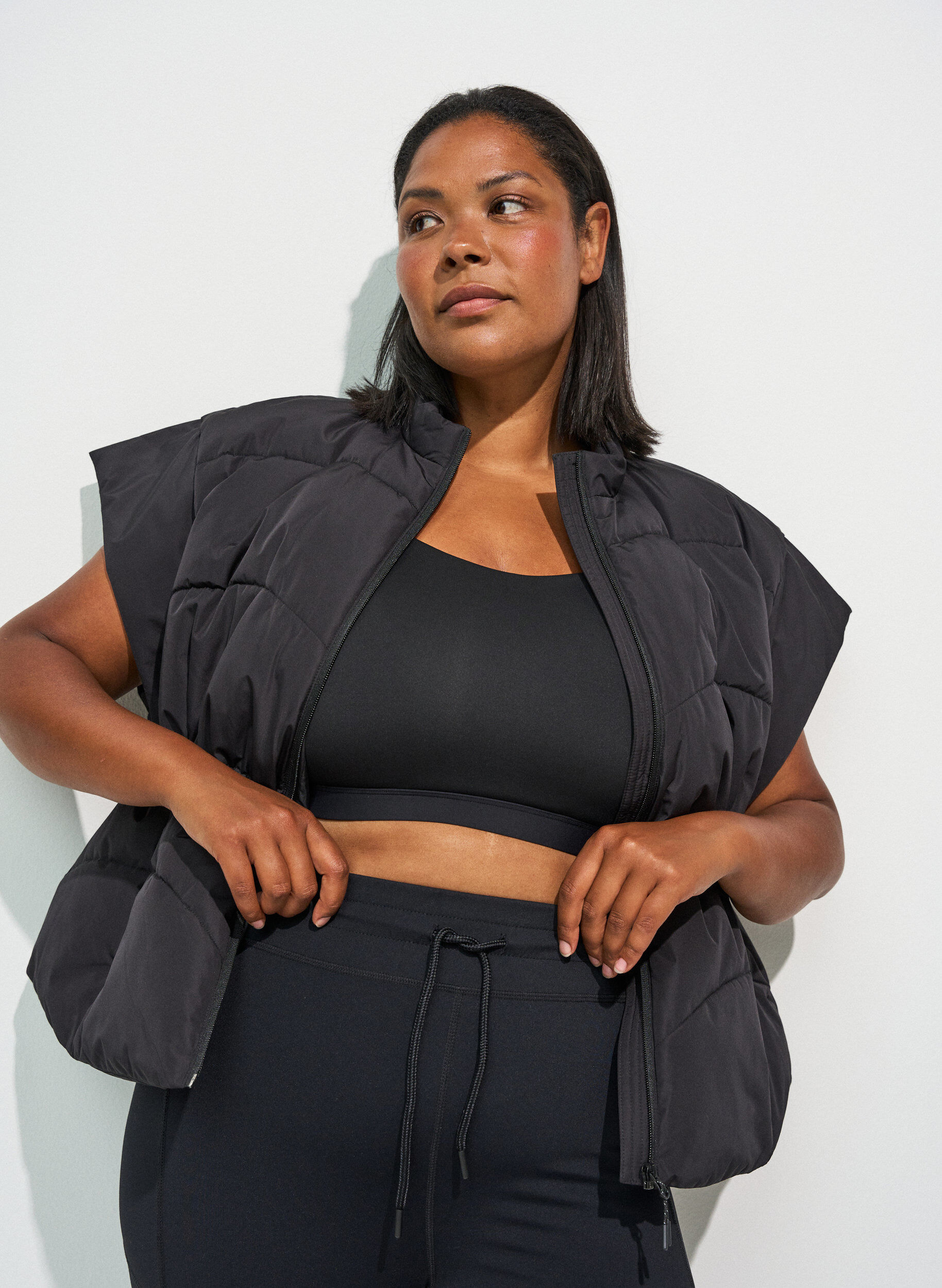 ZizziPuffer gilet met verstelbare taille, Zwart, Model image number 3