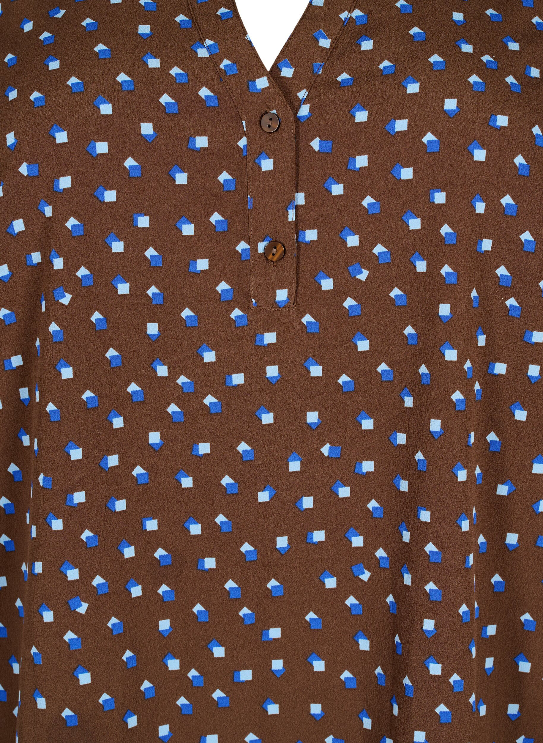 ZizziFLASH - Blouse met lange mouwen en print, Chicory Coffee AOP, Packshot image number 2