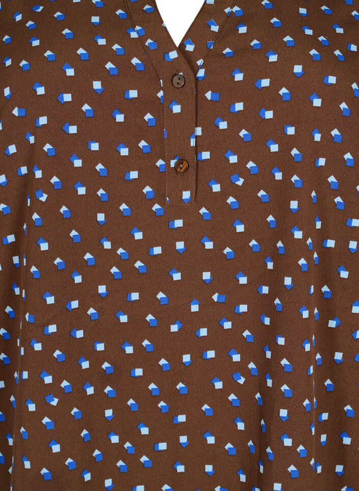 FLASH - Blouse met lange mouwen en print, Chicory Coffee AOP, Packshot image number 2