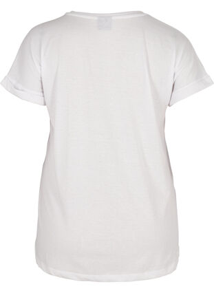 T-shirt en mélange coton, Bright White, Packshot image number 1