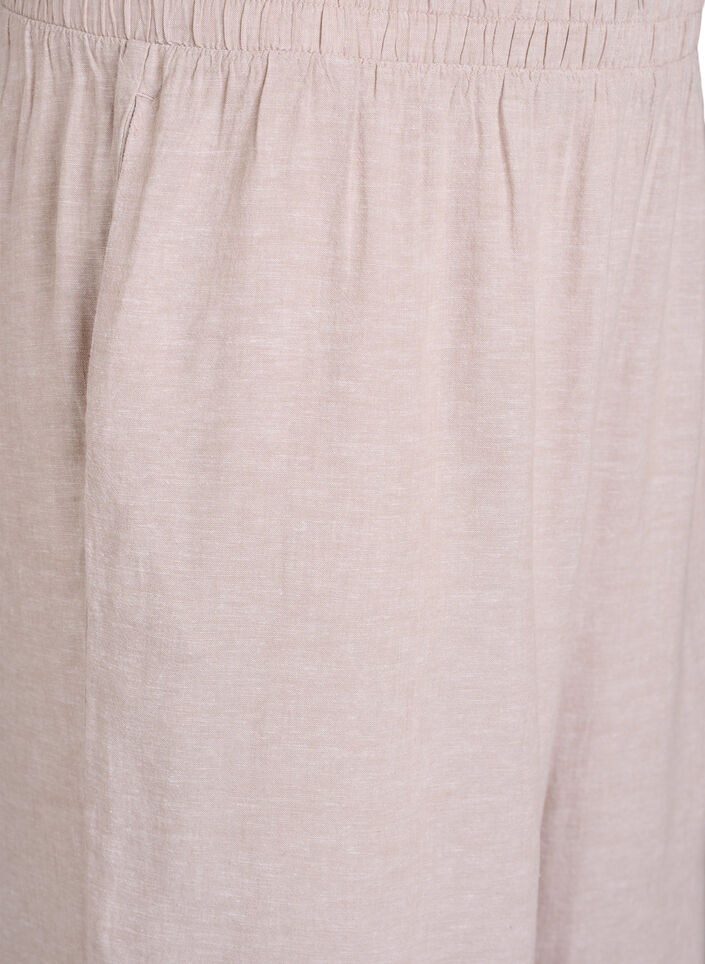 Pantalon ample en lin et viscose, Beige, Packshot image number 2