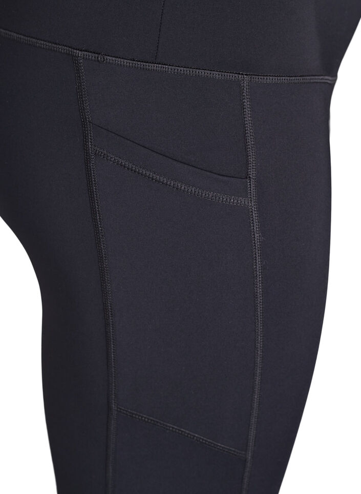 Legging de training 7/8 taille haute avec poche, Noir, Packshot image number 3