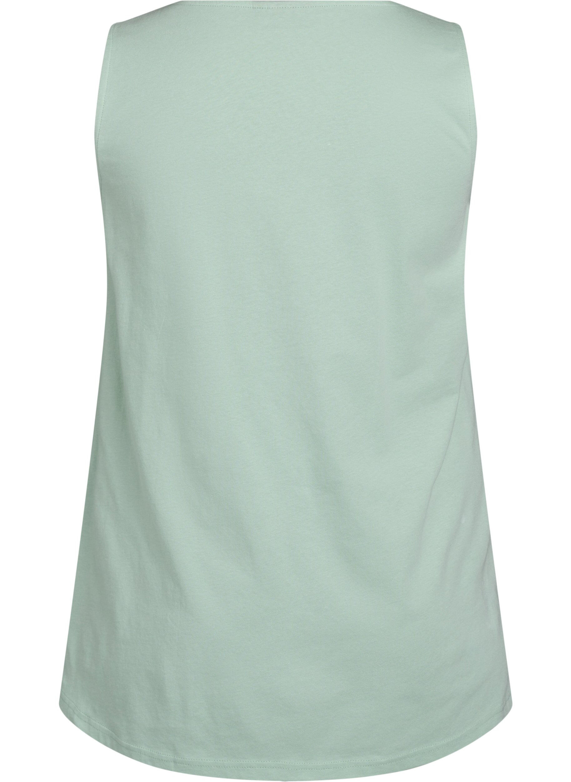 Zizzi Top en coton avec forme en A, Vert, Packshot image number 1