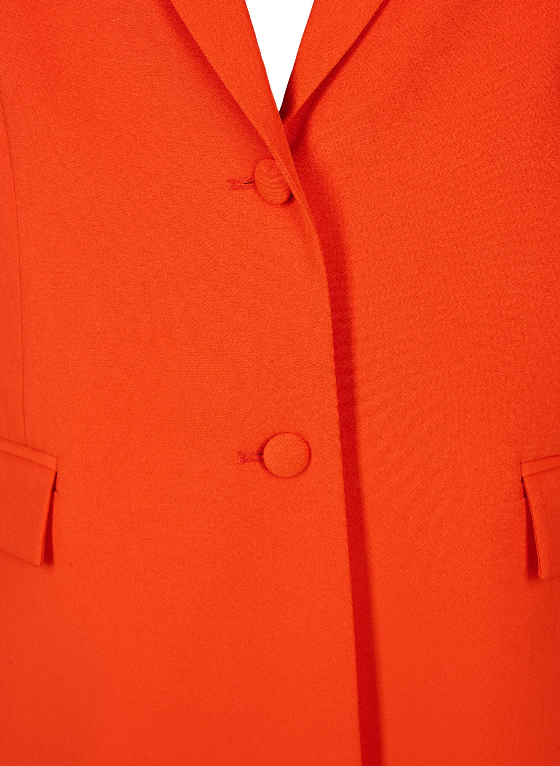 Zizzi Blazer classique avec fermeture &agrave; boutons, Orange.com, Packshot image number 2