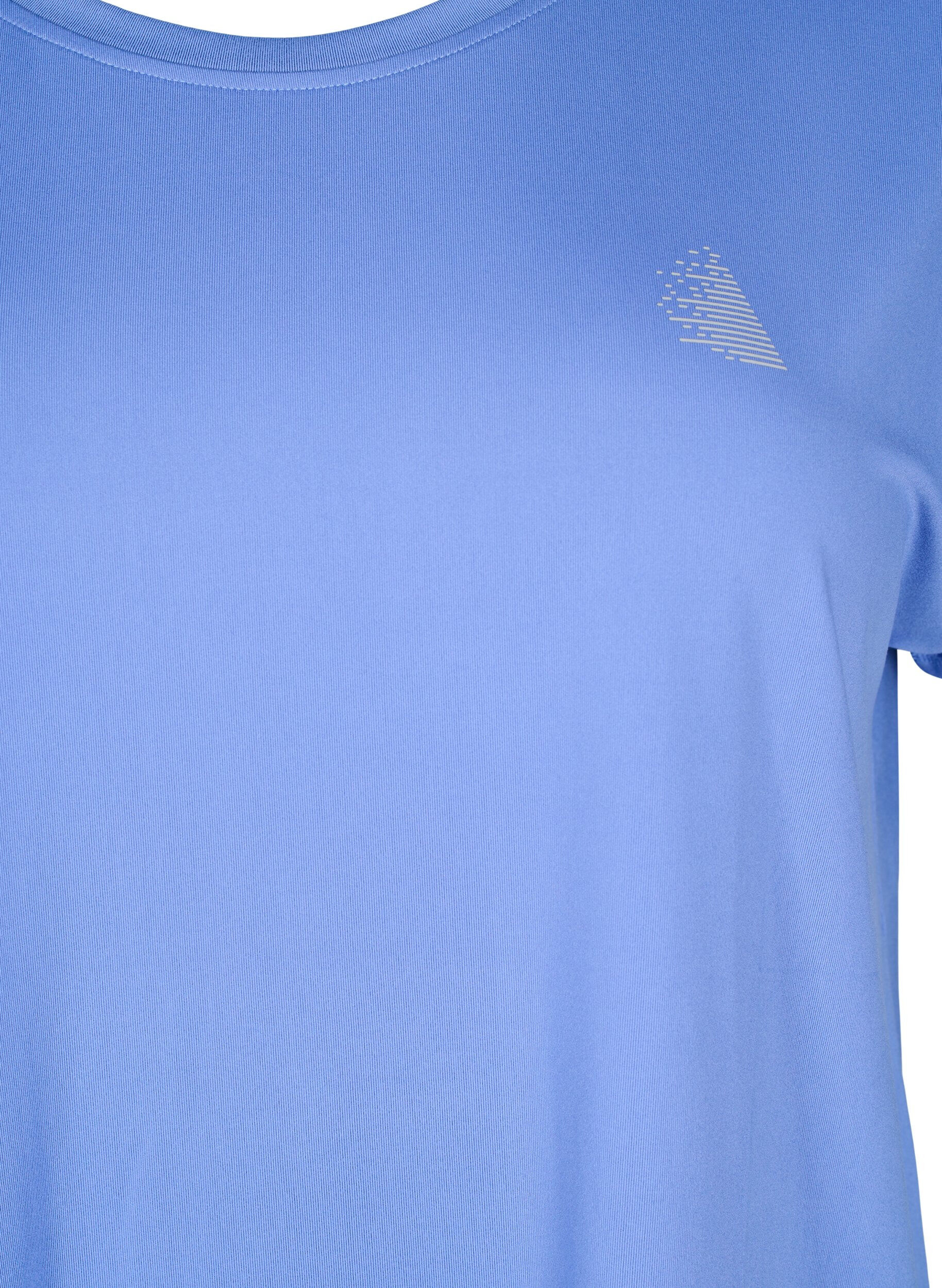 Zizzi T-shirt de sport uni, Bleu, Packshot image number 2