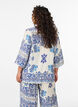 Viscose blouse met 3/4-mouwen en patroon, Blauw, Model image number 2