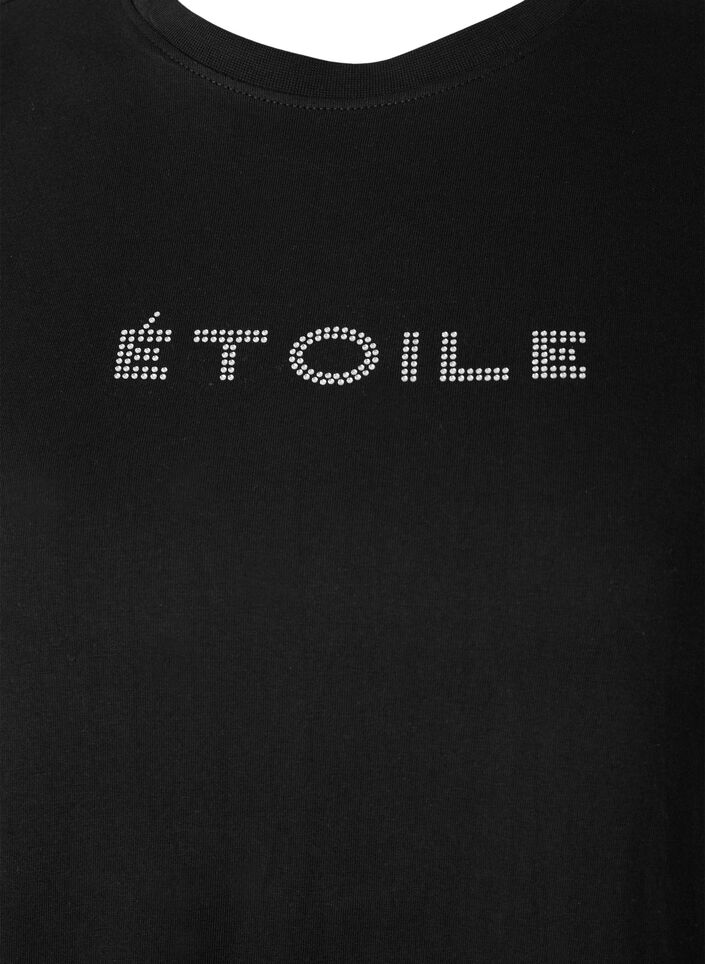 T-shirt en coton biologique avec texte, Black &Eacute;TOILE, Packshot image number 2