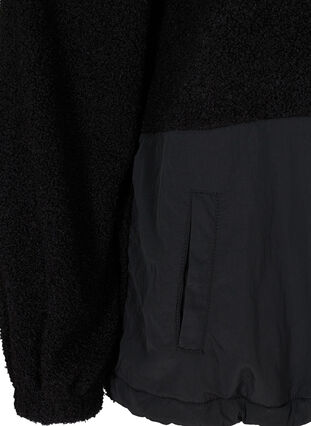 Veste de sport en peluche avec poches et fermeture éclair, Black, Packshot image number 3