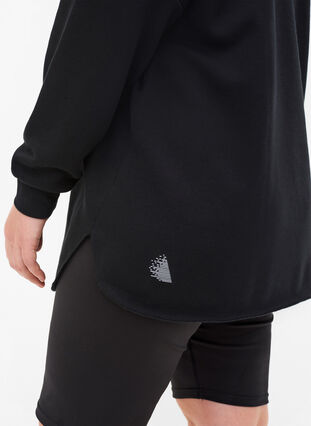 Sweatshirt met capuchon en split, Black, Model image number 2