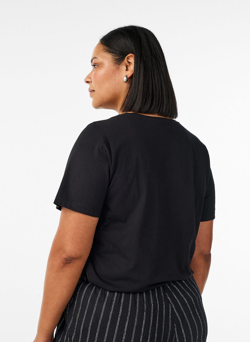 T-shirt imprim&eacute;, Noir, Model image number 2